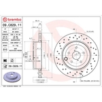 Brembo Prime Line UV Coated Vented Brake Disc - Drilled (09.C829.11) Fits: Subaru