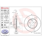 Brembo Prime Line UV Coated Vented Brake Disc (09.C893.11) Fits: Mercedes