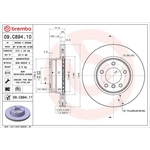 Brembo Prime Line UV Coated Vented Brake Disc (09.C894.11) Fits: BMW