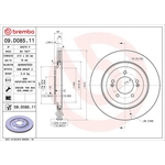 Brembo Prime Line UV Coated Vented Brake Disc (09.D085.11) Fits: Hyundai