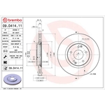 Brembo Prime Line UV Coated Vented Brake Disc (09.D414.11) Fits: Ssangyong