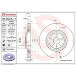 Brembo Prime Line UV Coated Vented Brake Disc (09.B038.11) Fits: Audi