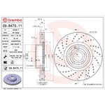 Brembo Prime Line UV Coated Vented Brake Disc - Drilled (09.B475.11) Fits: Mercedes