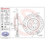Brembo Prime Line UV Coated Vented Brake Disc - Drilled & Slotted (09.B710.11) Fits: Mercedes