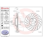 Brembo Prime Line UV Coated Vented Brake Disc - Drilled (09.B769.51) Fits: Mercedes