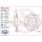 Brembo Prime Line UV Coated Vented Brake Disc - Drilled & Slotted (09.B879.11) Fits: Mercedes