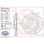 Brembo Prime Line UV Coated Vented Brake Disc - Drilled & Slotted (09.B913.11) Fits: Mercedes