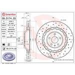 Brembo Prime Line Dual Cast Vented Two-Piece Brake Disc - Drilled (09.D174.33) Fits: Audi