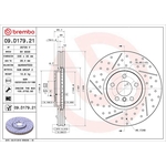 Brembo Prime Line UV Coated Vented Brake Disc - Drilled & Slotted (09.D179.21) Fits: Mini