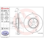 Brembo Prime Line UV Coated Vented Brake Disc (09.D245.11) Fits: Subaru
