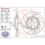 Brembo Prime Line Dual Cast Vented Two-Piece Brake Disc - Drilled & Slotted (09.D411.33) Fits: Mercedes