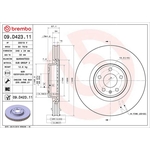 Brembo Prime Line UV Coated Vented Brake Disc (09.D423.11)