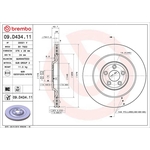 Brembo Prime Line UV Coated Vented Brake Disc (09.D434.11) Fits: Jaguar