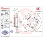 Brembo Prime Line Co-Cast Vented Two-Piece Brake Disc - Drilled (09.D527.23) Fits: Mercedes