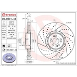 Brembo Prime Line Dual Cast Vented Two-Piece Brake Disc - Drilled & Slotted (09.D601.43) Fits: Mercedes