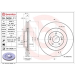 Brembo Prime Line UV Coated Vented Brake Disc (09.D626.11) Fits: Hyundai