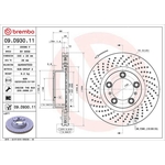 Brembo Prime Line UV Coated Vented Brake Disc - Drilled (09.D930.11) Fits: Porsche