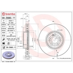Brembo Prime Line UV Coated Vented Brake Disc (09.D980.11) Fits: Mercedes