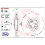 Brembo Prime Line UV Coated Vented Brake Disc (09.D982.11) Fits: Mercedes