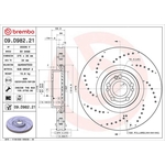 Brembo Prime Line UV Coated Vented Brake Disc - Drilled (09.D982.21) Fits: Mercedes