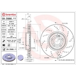 Brembo Prime Line UV Coated Vented Brake Disc - Drilled (09.D986.11) Fits: Mercedes