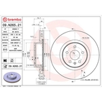 Brembo Prime Line UV Coated Vented Brake Disc (09.N265.21) Fits: Tesla
