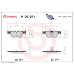 BREMBO Brake Pad Set (P06071) Fits: BMW Rear Axle