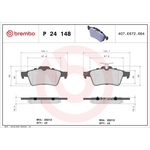 BREMBO Brake Pad Set (P24148) Rear Axle