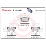 BREMBO Brake Pad Set (P28051) Rear Axle