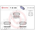 BREMBO Brake Pad Set (P30046) Fits: Hyundai Rear Axle
