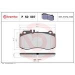 BREMBO Brake Pad Set (P50087) Fits: Mercedes Front Axle