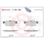 BREMBO Brake Pad Set (2 Wheels on 1 Axle) P 50 102 / P50102