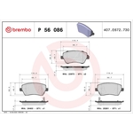 BREMBO Brake Pad Set (P56086) Front Axle