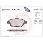 BREMBO Brake Pad Set (P61103) Front Axle