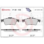 BREMBO Brake Pad Set (2 Wheels on 1 Axle) P 61 110 / P61110