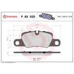 BREMBO Brake Pad Set (P65020) Fits: Porsche Rear Axle