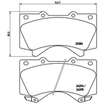 BREMBO Brake Pad Set (P83107) Fits: Toyota Front Axle