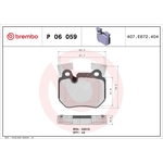 BREMBO Brake Pad Set (P06059) Fits: BMW Rear Axle