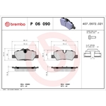 Brembo Prime Brake Pad Set (P06090) Fits: Mini Rear Axle