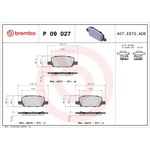 Brembo Prime Brake Pad Set (P09027) Fits: Tesla Rear Axle