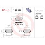 Brembo Prime Brake Pad Set (P09030) Fits: Tesla Rear Axle