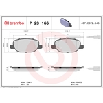Brembo Prime Brake Pad Set (P23166) Fits: Alfa Romeo Rear Axle