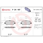 Brembo Prime Brake Pad Set (P24187) Fits: Ford Rear Axle