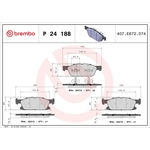 Brembo Prime Brake Pad Set (P24188) Fits: Ford Front Axle