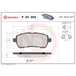 Brembo Prime Brake Pad Set (P24203) Fits: Ford Front Axle