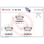 Brembo Prime Brake Pad Set (P28072) Rear Axle