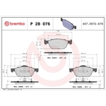 Brembo Prime Brake Pad Set (P28076) Fits: Honda Front Axle