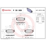 Brembo Prime Brake Pad Set (P30069) Fits: Hyundai Front Axle