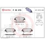 Brembo Prime Brake Pad Set (P30076) Fits: Hyundai Front Axle
