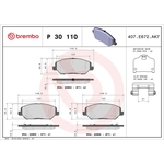 Brembo Prime Brake Pad Set (P30110) Fits: Hyundai Front Axle